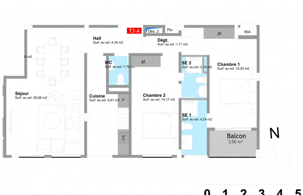 Appartement T3 – A